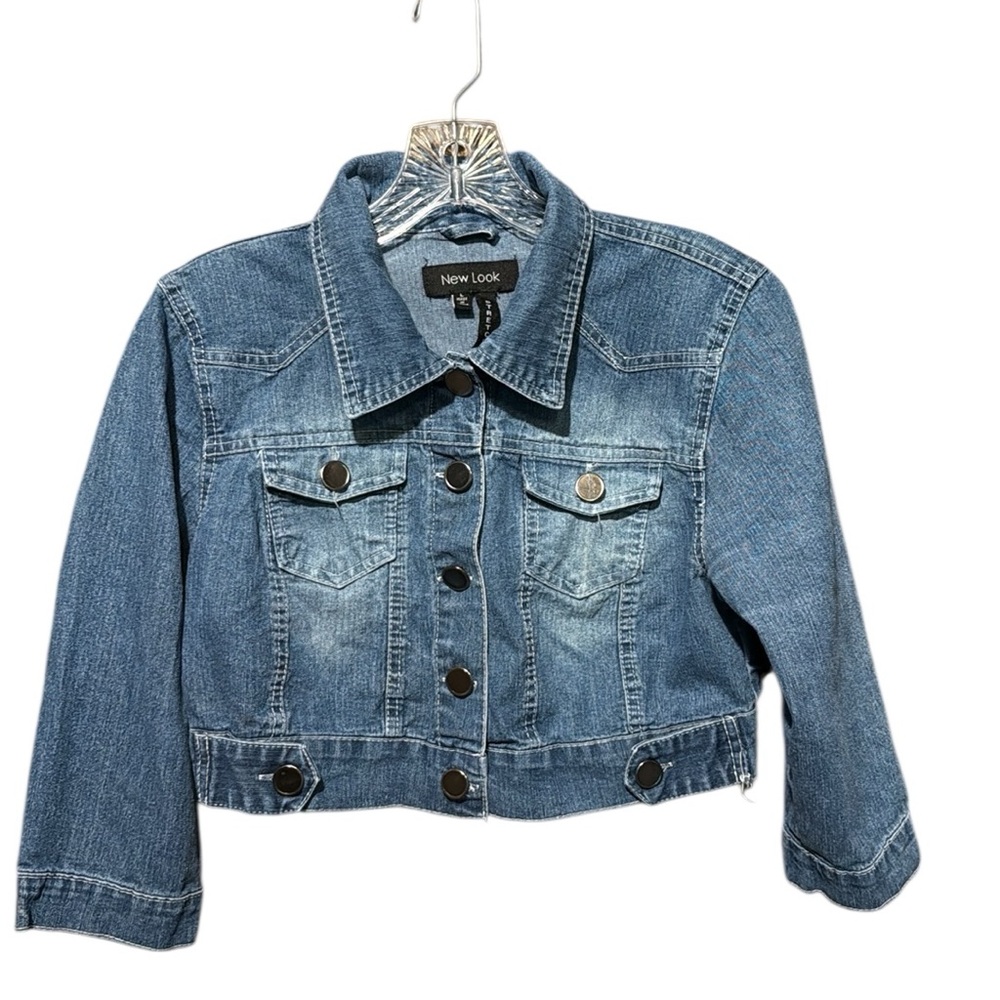 💰BOGO FREE New Look Crop Jean Jacket Kids L Ladies’ XS
